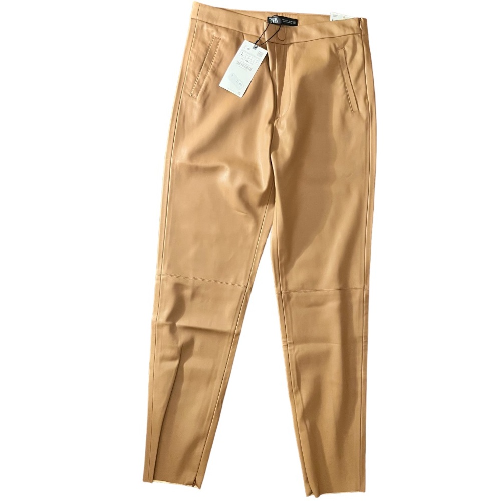 NWT Tan Leather High Rise faux leather legging.